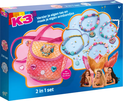 Totum K3 Set fai da te 2 in 1 Sirena 4 Crea braccialetti e decora una borsetta 15 x 13 cm Studio da 300 pezzi 100 giocattoli creativi Consigli regalo per ragazze junior