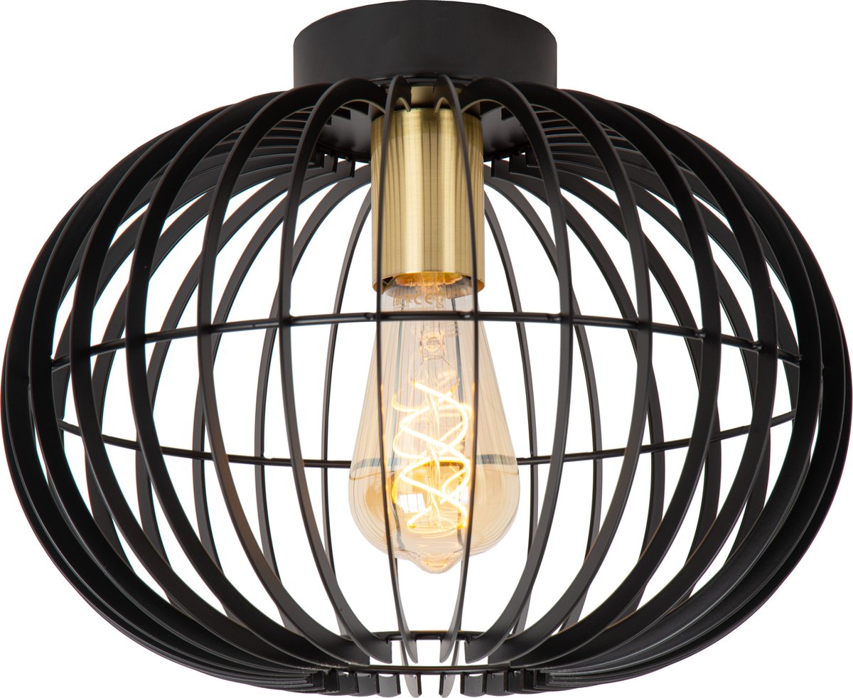 Lucide yann - lampada da soffitto (lampada da soffitto) - ø 32 cm - 1xe27 - nero