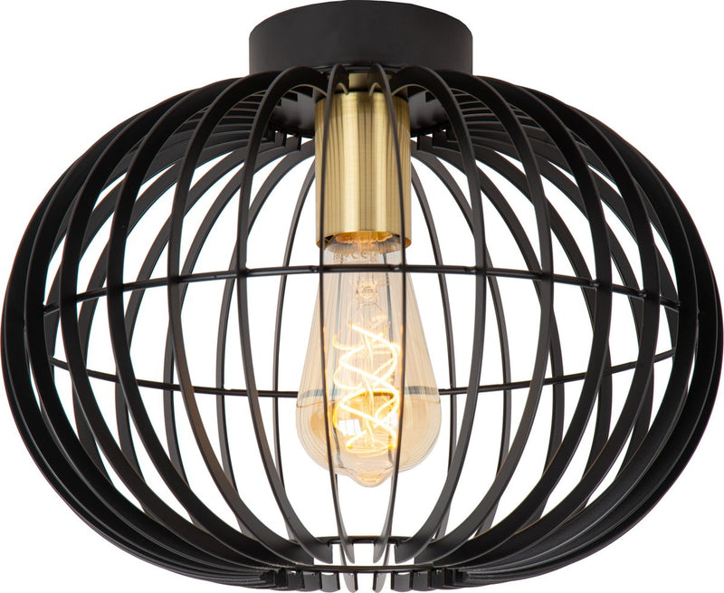 Lucide yann - lampada da soffitto (lampada da soffitto) - ø 32 cm - 1xe27 - nero