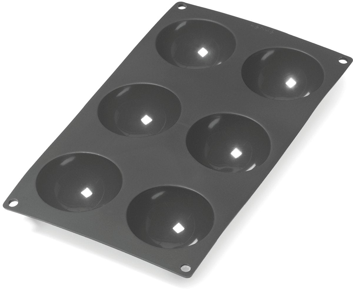 Lékué bakvorm 6 halve bollen - siliconen - black