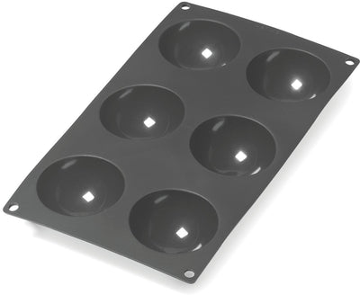 Lékué bakvorm 6 halve bollen - siliconen - black