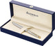 Penna stilografica Waterman Hemisphère | acciaio inossidabile con bordo in oro 23k | pennino fine | inchiostro nero | confezione regalo