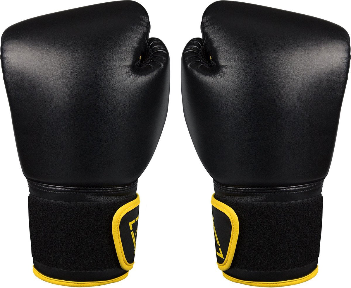 Avento bokshandschoenen pu - 10 oz - zwart geel