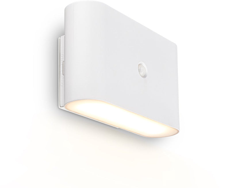 Briloner chet – led wandlamp oplaadbaar – zonder stroom boren – met bewegingssensor – warm wit licht – met kleefpad – wit – 16 x 9,5 x 6,5 cm