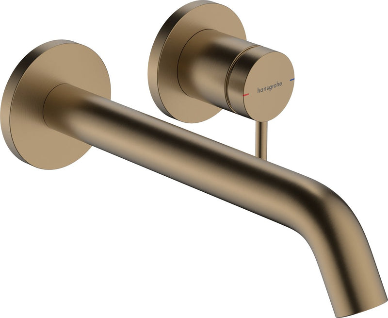 Hansgrohe tecturis s - rubinetto lavabo da incasso - per montaggio a parete - funzionamento monocomando - bocca 22,5 cm - bronzo spazzolato