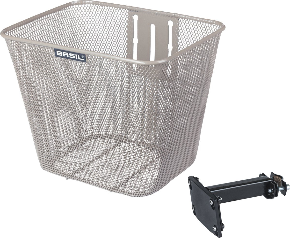 Basil Bicycle Basket Bilbao con montaggio fisso 26 x 22 x 27 cm nero