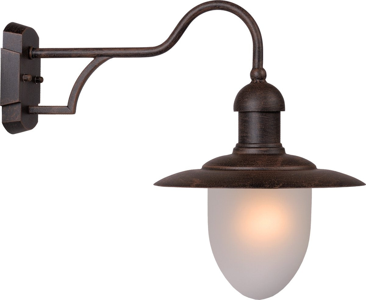 Lucide aruba - aplique interior exterior - ø 25 cm - 1xe27 - ip44 - marrón óxido