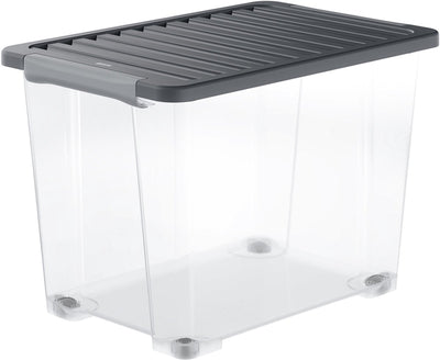 Rotho core plus storage boxes - lockable - set of 4 - stackable - 65 ltr