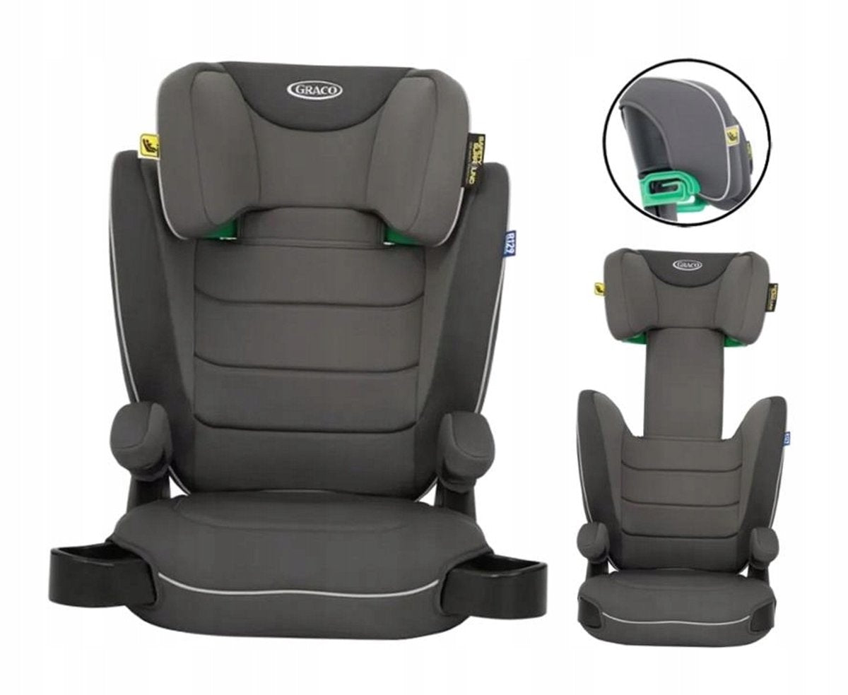 Seggiolino auto Graco logico l i-size r129 - ferro - rialzo con schienale - da 100 a 150 cm (da 3,5 a 12 anni circa)