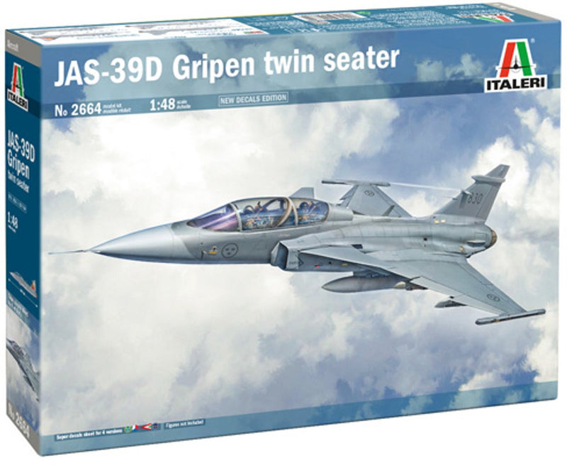 Italeri model kit aereo - 2664 saab giacca 39 gripen biposto - jet da combattimento in plastica - 1:48 - modellismo