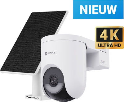 Ezviz HB8 Lite 4K Kit - Cámara de seguridad solar para exteriores - Cámara PTZ - Vista 360°, Detección inteligente, Voz bidireccional - Fácil instalación - Compatible con Amazon Alexa y Google Assistant - Seguimiento AI - Sin tarifas mensuales