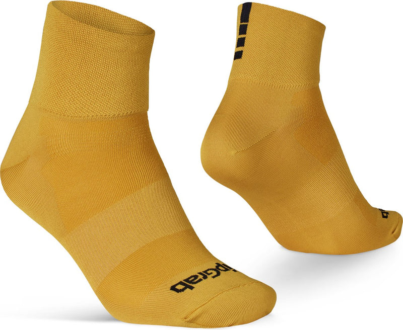 Gripgrab - lightweight sl korte performance zomer fietssokken 1 paar coolmax wielersport sokken low cut - mosterd geel - unisex - maat s (38-41)