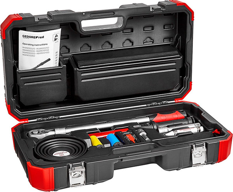 Set di montaggio Red Wiel di GEDORE 40-200 nm di 11 pezzi nera