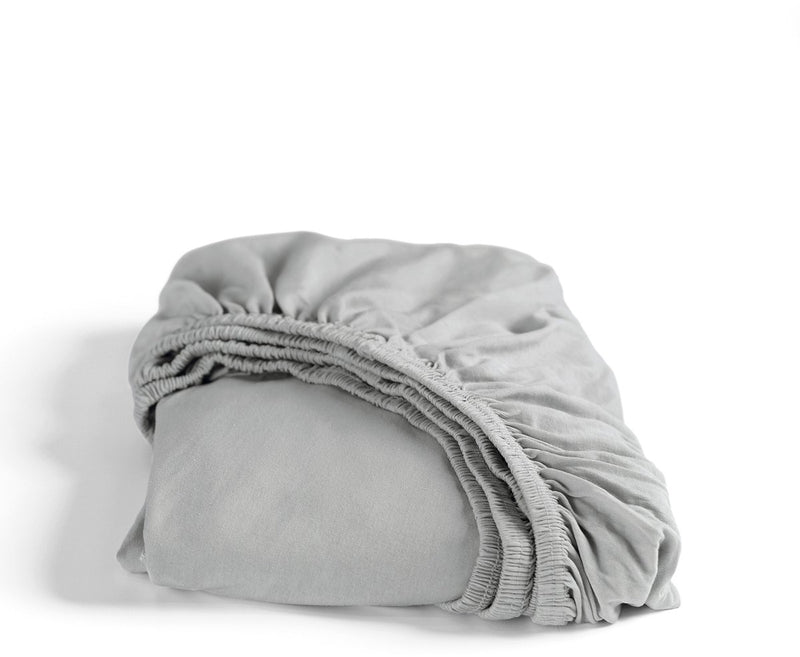 Cenicienta - sábana bajera (hasta 25 cm) - jersey doble - 80x200 - gris claro