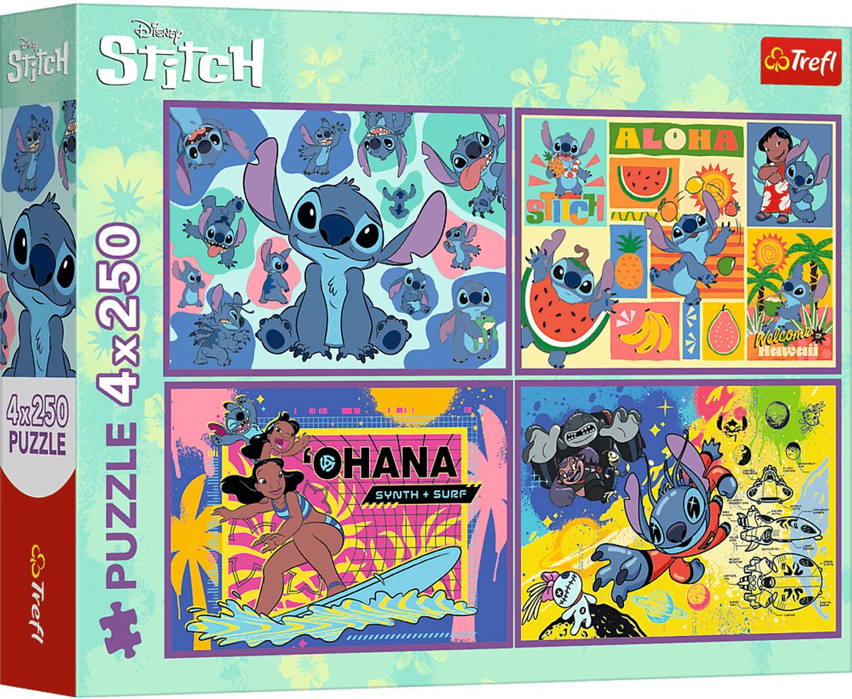 Puzzle Trefl disney lilo stitch - 4x250 pezzi - fsc mix.