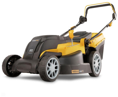 Cortacésped eléctrico powerplus powxg6281 - Cortacésped 2000 w, 420 mm ø con recogedor de césped, mulching y descarga trasera