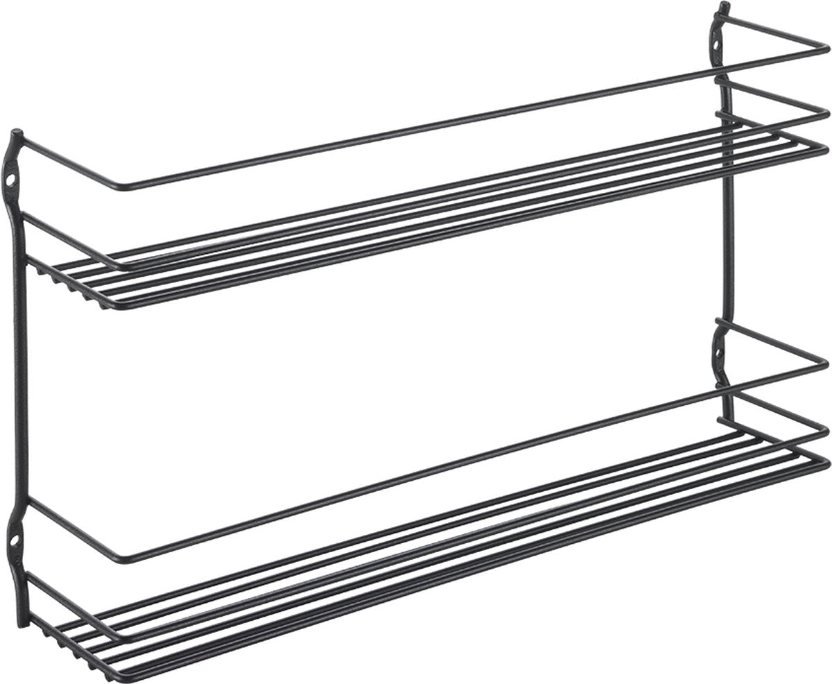 Metaltex metaltex pepito rack di erbe 2 piani 36x8x19 cm nero