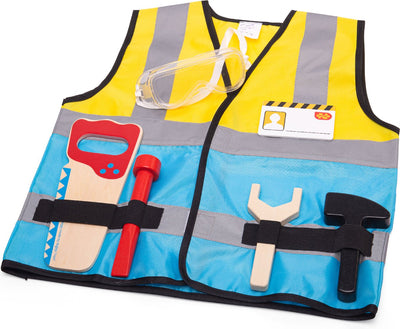 Bigjigs visten ropa con accesorios de obrero de la construcción