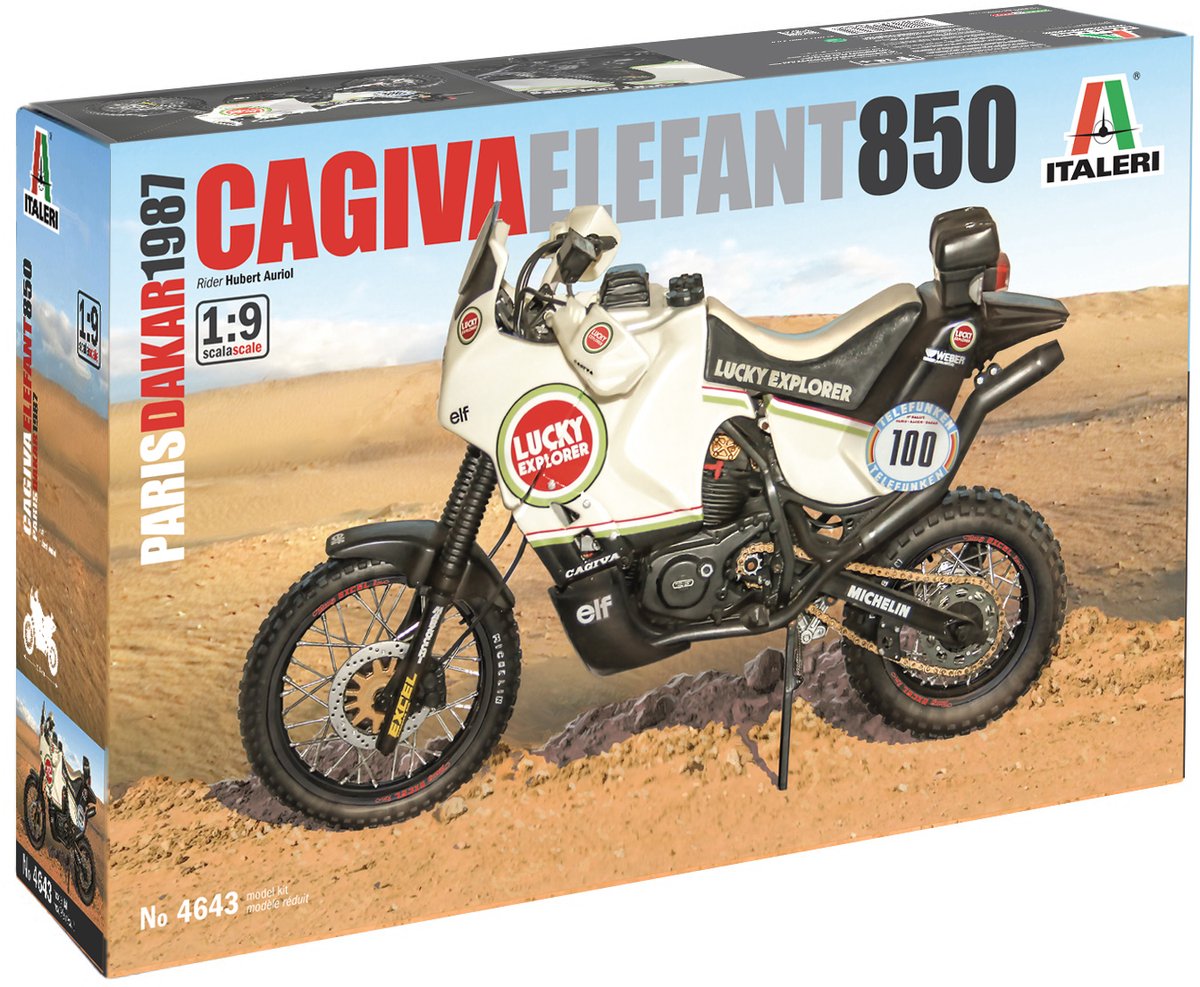 Italeri modelbouwpakket militaire voertuigen - 4643 cagiva elefant 850 paris-dakar 1987 motor plastic - 1:9 - modelbouw