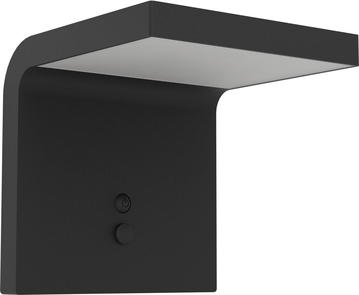 Lampada da parete solare Eglo spiante da esterno - energia solare - LED - 14 cm - bianco e nero