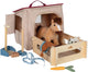 Set da gioco Small Foot - Cavallo con stalla e accessori in borsa