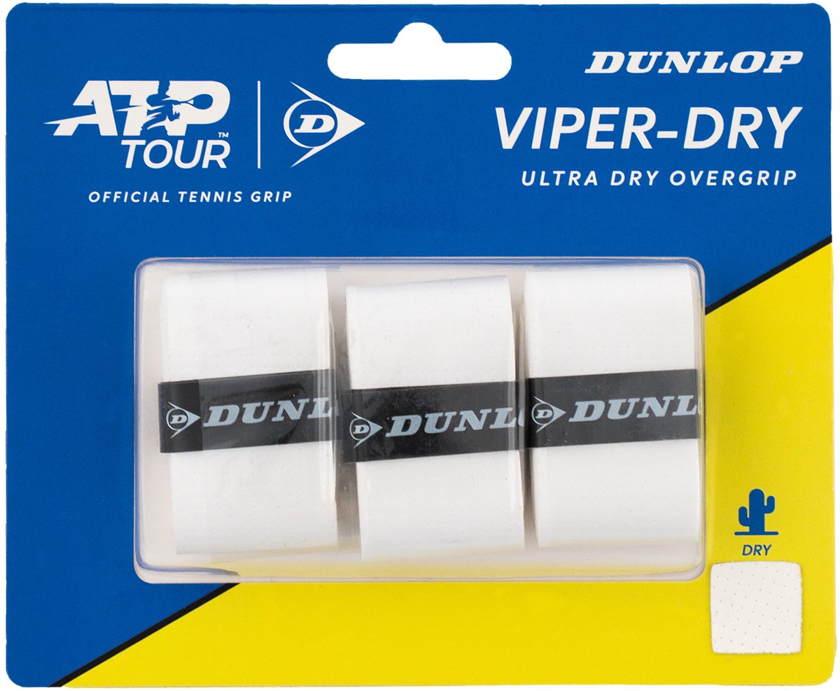 Dunlop overgrip atp viper-dry blanco 3uds