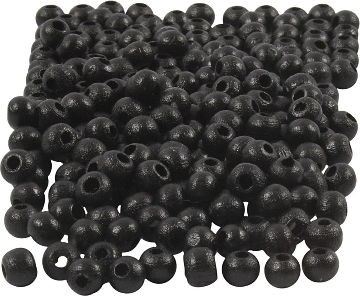 Creativ Company Wooden Beads Black, 150º.