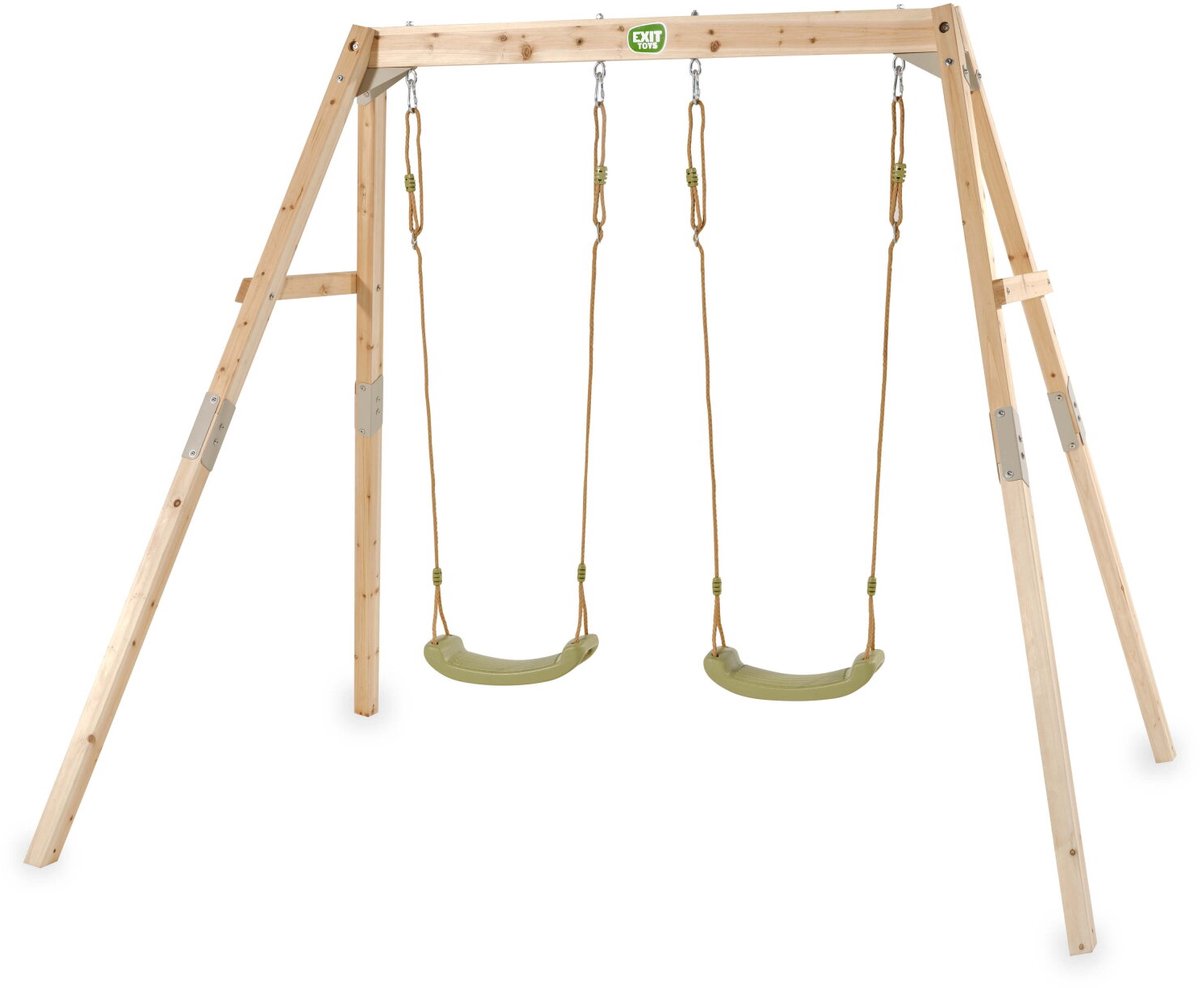Exit toys exit silvi doppia altalena in legno - struttura per altalena da esterno - bambini