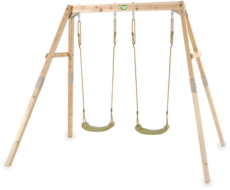 Exit toys exit silvi doppia altalena in legno - struttura per altalena da esterno - bambini