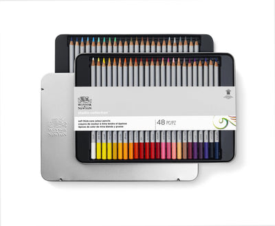 Winsor Newton 0490014 Studio Collection Colored Pencils Set 48 Pieces – Dikcores Wax-Based Drawing Pencils in Metal Tin