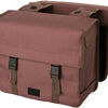 Fastrider celo - dubbele fietstas - 34l - bruin - waterafstotend washed canvas - snelsluiting - mik systeem - reflectie