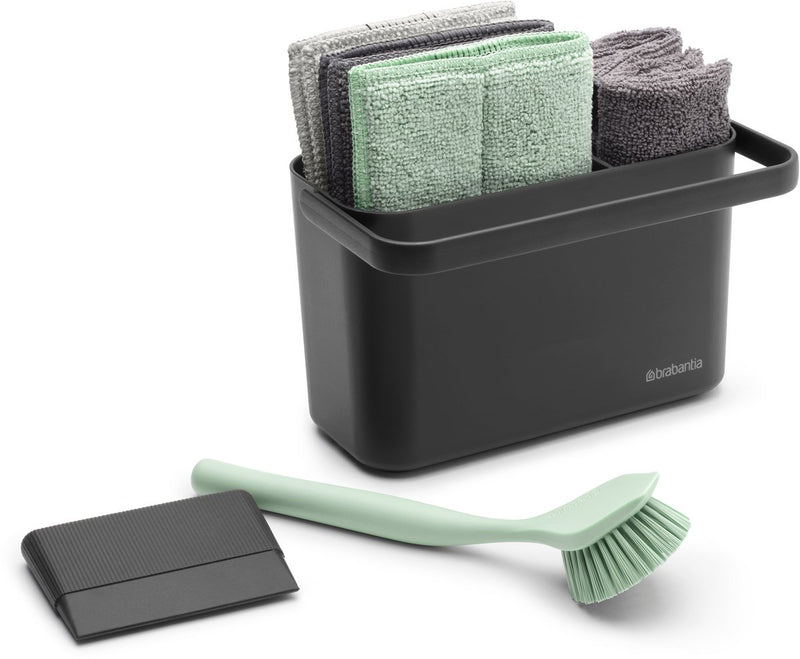 Brabantia set organizer da appoggio per lavabo da 8 pezzi - grigio scuro