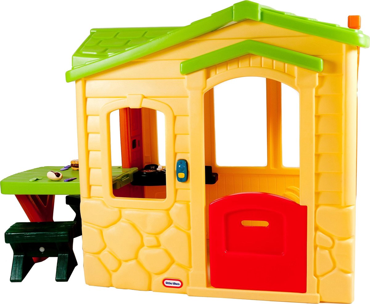 Casita de juegos Little Tikes picnic natural - amarillo verde
