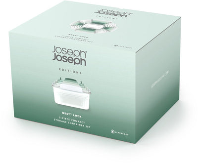 Joseph joseph nest lock - contenedores de comida - fáciles de apilar - 5 piezas - verde