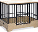Designed by lotte bench hondenbench meubel quirine - hondenmand - met lade - metaal hout - xl - 112x73x85 cm
