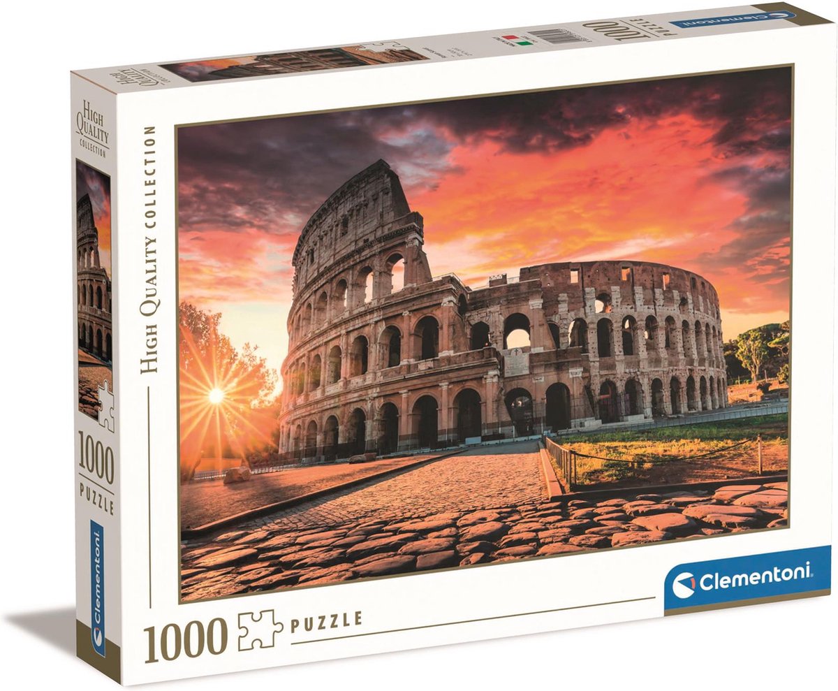 Clementoni - rompecabezas - 1000 piezas - atardecer romano - rompecabezas para adultos - colección de alta calidad