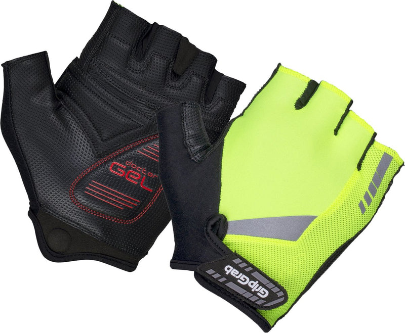 Gripgrab - progel padded korte vinger zomer fietshandschoenen wielrenhandschoenen met padding - geel hi-vis - unisex - maat xxl