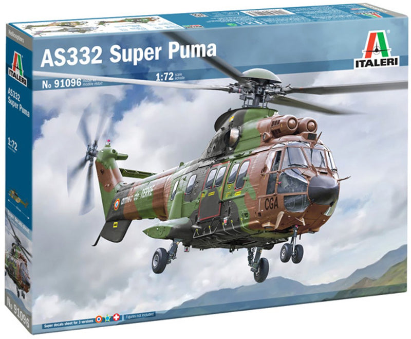 Kit de construcción para maquetas de vehículos militares Italeri - 91096 eurocopter as332 super puma - helicóptero francés de plástico - 1:72 - fabricación de modelos