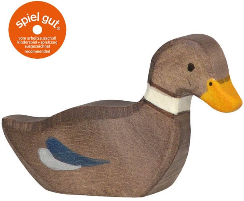 Granja Holztiger: pato nadando 6x2x4cm, madera