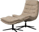 Sillón giratorio Woood Kube con otomana - tejido de chenilla - natural