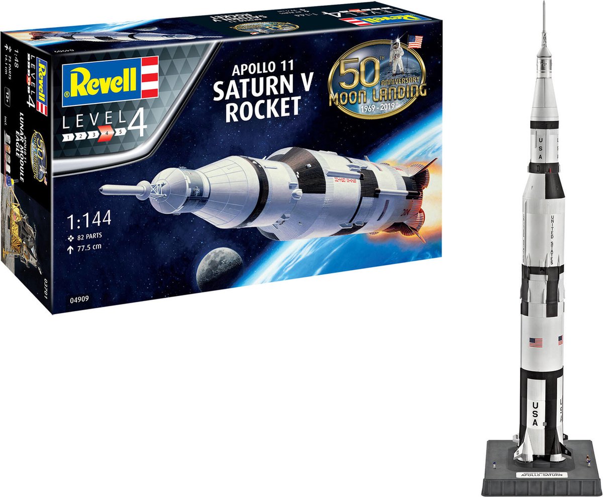 Revell model kit military vehicles - 04909 apollo saturn v plastic - 1:144 - model making