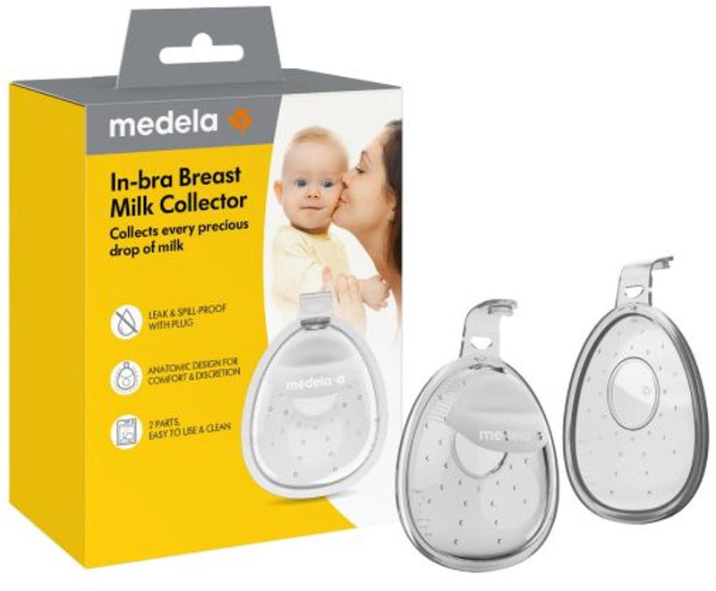 Raccoglitore di latte materno nel reggiseno Medela - raccoglie il latte materno - discreto nel reggiseno - forma anatomica - silicone morbido