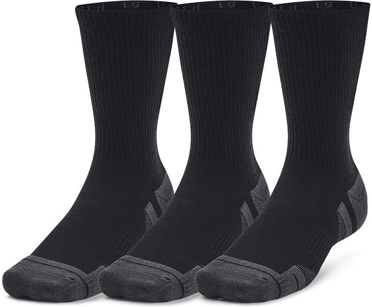 Under armor ua performance tech 3pk crew-blk unisex sports socks - black - jet gray