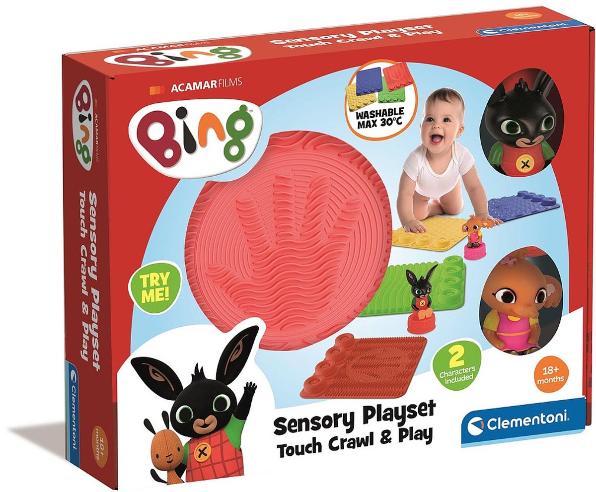Clementoni Baby - Sensory Play Mat Bing con figure da gioco, 6dlg.
