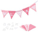 Linea di bandiera del tessuto Goki Crea rosa con 10 bandiere e caratteri alfabeti