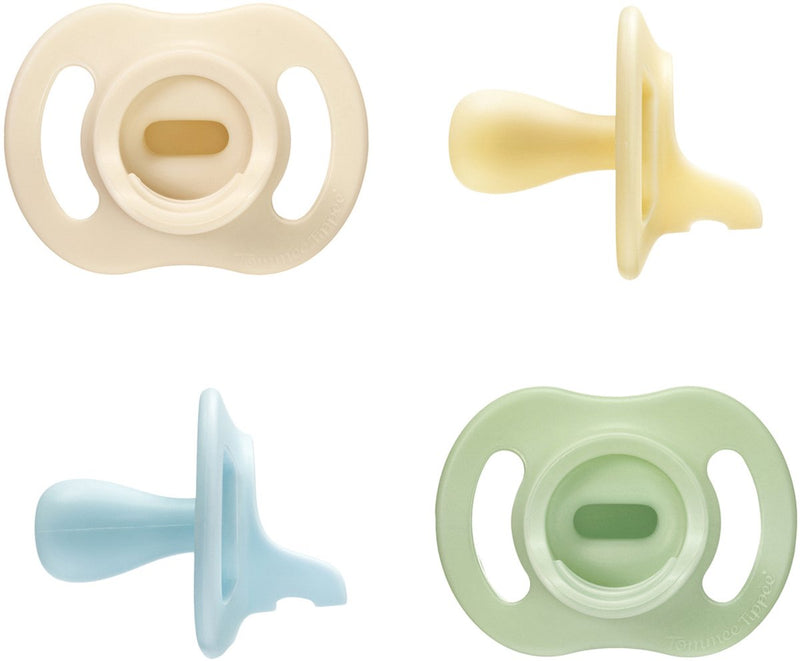 Succhietto Stayput ultraleggero Tommee Tippee - 0-6 mesi - set da 4 - succhietto in silicone monopezzo - blu