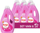 Robijn - liquid detergent - pink sensation - 6 bottles - 144 washes - value pack