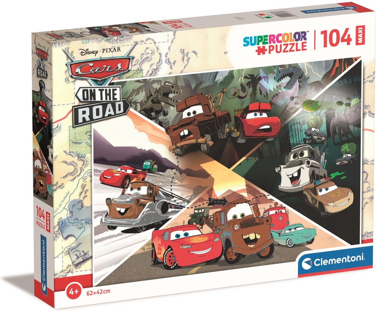 Clementoni puzzle puzzle super color maxi auto, 104st.
