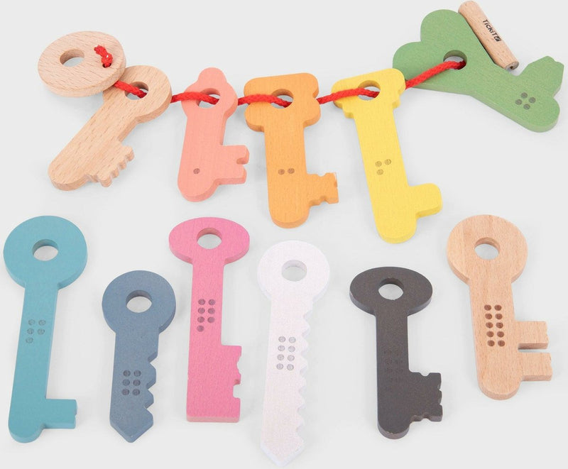 Tickit ® llaves de madera arcoiris