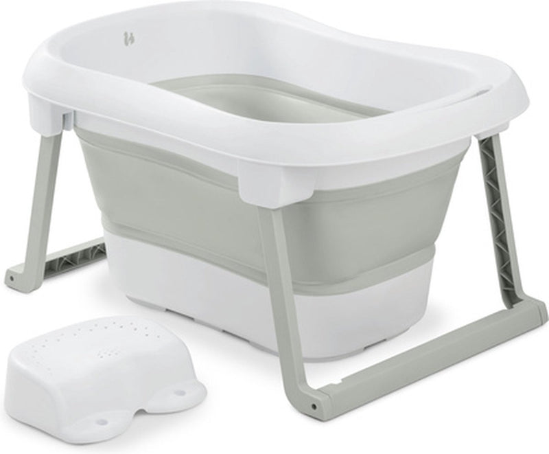 Hauck wash n fold l - bagnetto per bambini - pieghevole - bianco - salvia